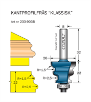 Kantprofilfräs R1=1.5 R2=2.5 D=26 L=22