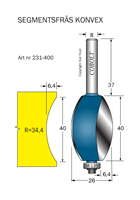 Segmentfräs R=34.4 L=40 F=6.4 S=8