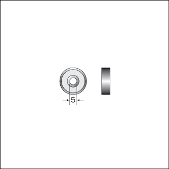 Styrlager 5mm innerdiameter