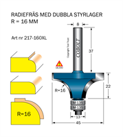 Avrundningsfräs R=16 D=45 L=22 S=8