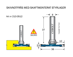 Skivnotfräs L=3.5 F=12 D=36 S=8