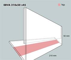 Etiketthållare EBVA 210-50F vinklad 45°