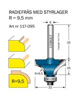 Avrundningsfräs R=9.5 D=32 L=16 S=6