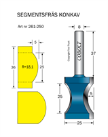 Segmentfräs L=25 R=18.1 F=5 S=8