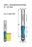 Kantfräs D=9.5 L=25 TL=66 S=8