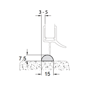 Vannstopplist 15x7,5 mm Hvit - 50 meter