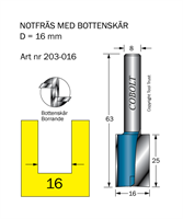 Notfräs D=16 L=25 TL=63 S=8