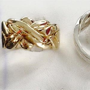 PUZZELRING 6 Delar MEDIUM Bred, Kraftigare ringskenor c.a 9 gr 18K GULD