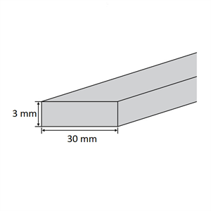 Alu skinne 30x3 mm - 1 meter