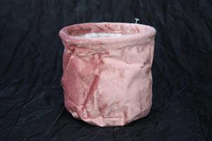 Textilkruka sammet rosa D13cm 10/fp