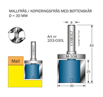 Mallfräs D=30 L=25 TL=63 S=8