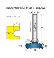 Siddekorfräs R=5 F=10 L=10 D=32 S=8