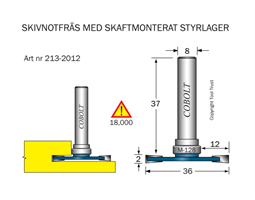 Skivnotfräs L=2 F=12 D=36 S=8