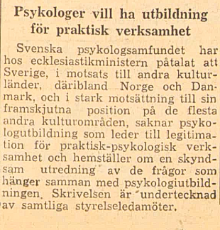 Psykologsamfundet om utbildning (Dagens Nyheter juni 1947)