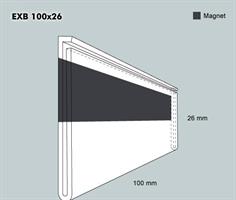 Etiketthållare EXB 100-26F rak magnet