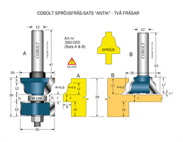 Spröjs & Bågfräs "Antik" (2st verktyg) S=12