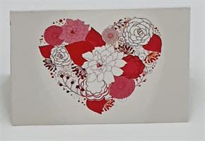 Minikort dubbelt "Flower Heart"