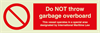 IMO Training-Safety Poster "Don´t throw Garbage overboard" 300x400 mm