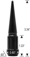 Hjulmutter ACORN 7/16 SPIKE 85mm. Svart