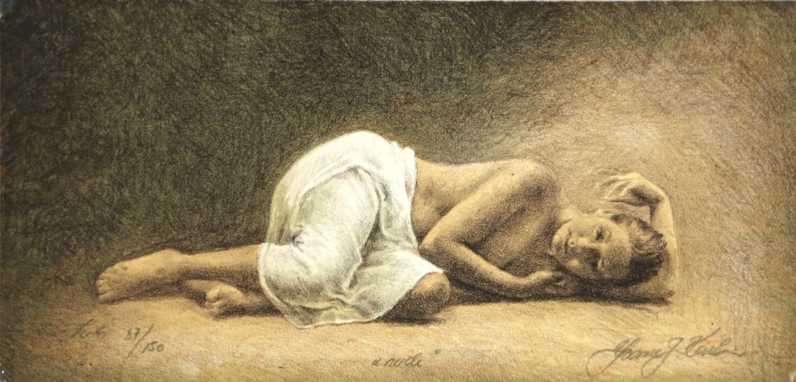"Nude", litografi, 38 x 61 cm.