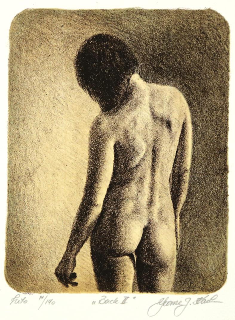 "Back II", litografi, 18 x 14 cm.