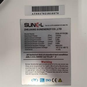 100W Sunel Sunpower solcellepanel 104x54cm