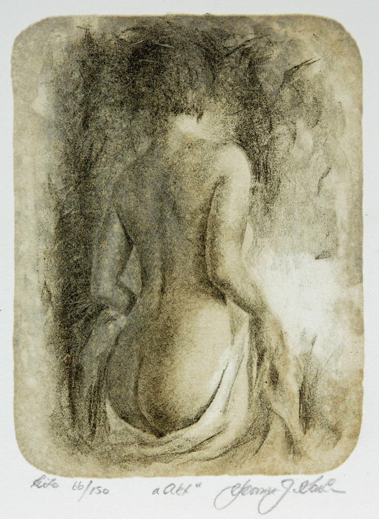"Akt", litografi, 19 x 13 cm.