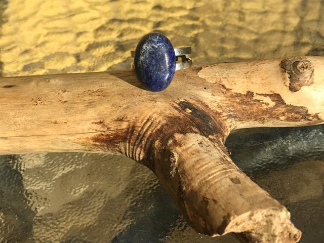 Ring lapis lazuli, justerbar