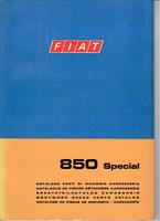 Reservdelskatalog karosseri begagnad original Fiat 850 Special