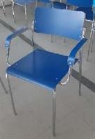 Metal-framed blue chair from Tampere Hall
