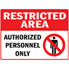 IMO Prohibition Sign "Restricted area authorised persons only.." 100x300 mm