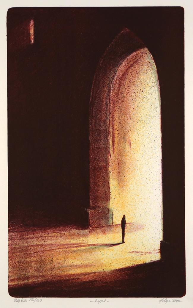 "Lyset", litografi 43 x 36 cm.