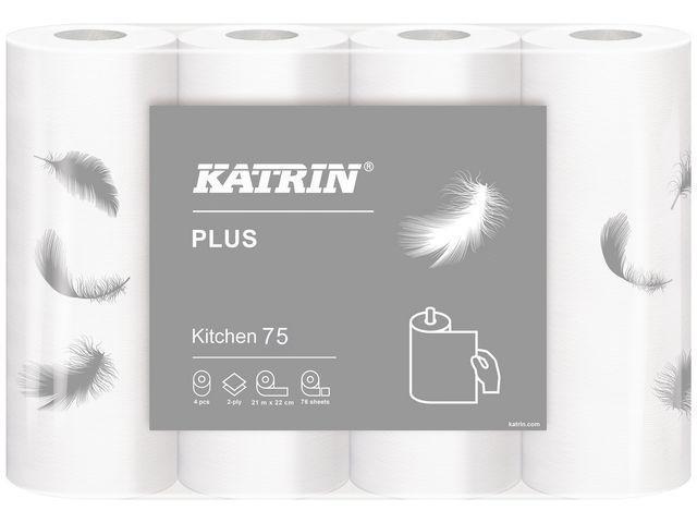 Hushållspapper Katrin Kitchen Plus Nyfiber. 2-lagers, 32 rullar