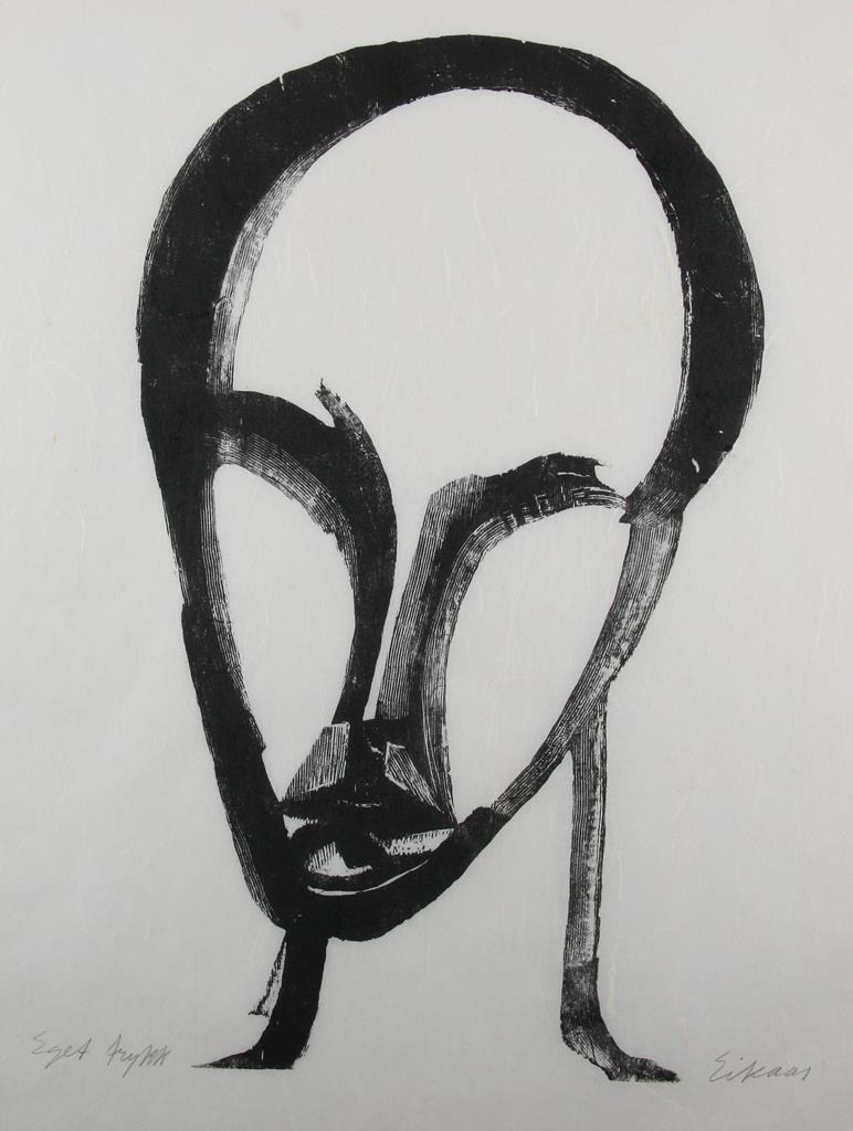 "Mannshode", xylografi, 1952, 50 x 30 cm.