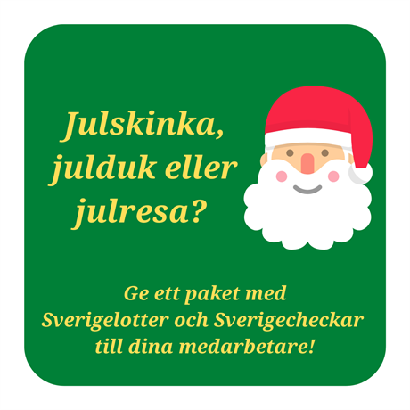 Ge en julgåva med Sverigelotter och Sverigecheckar