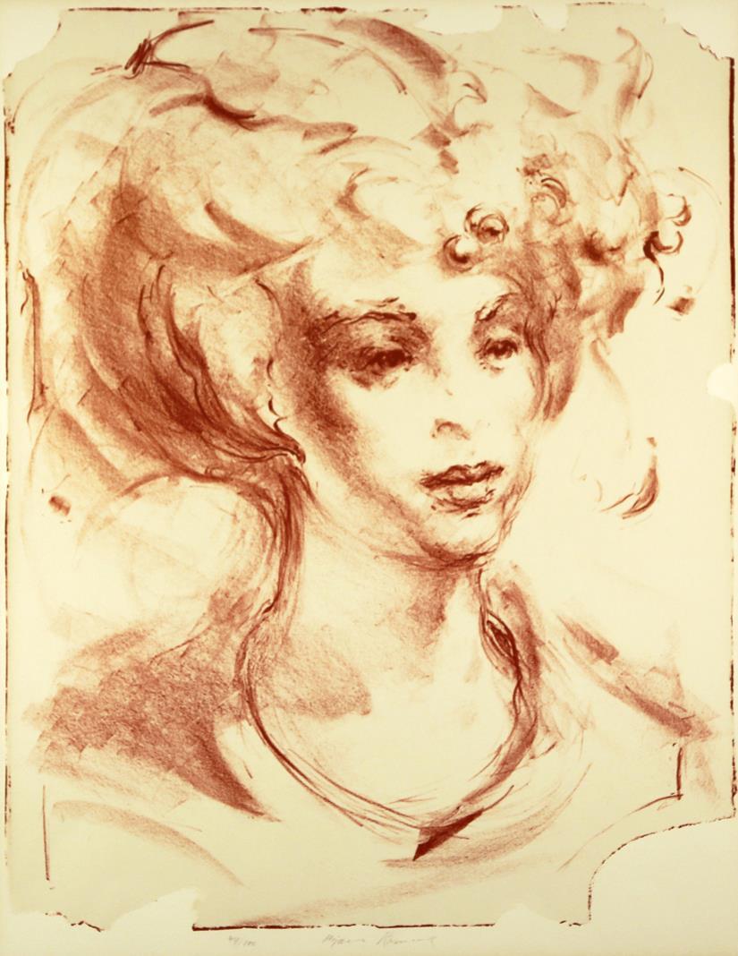 "Kvinne", litografi, Bjørn Ransve