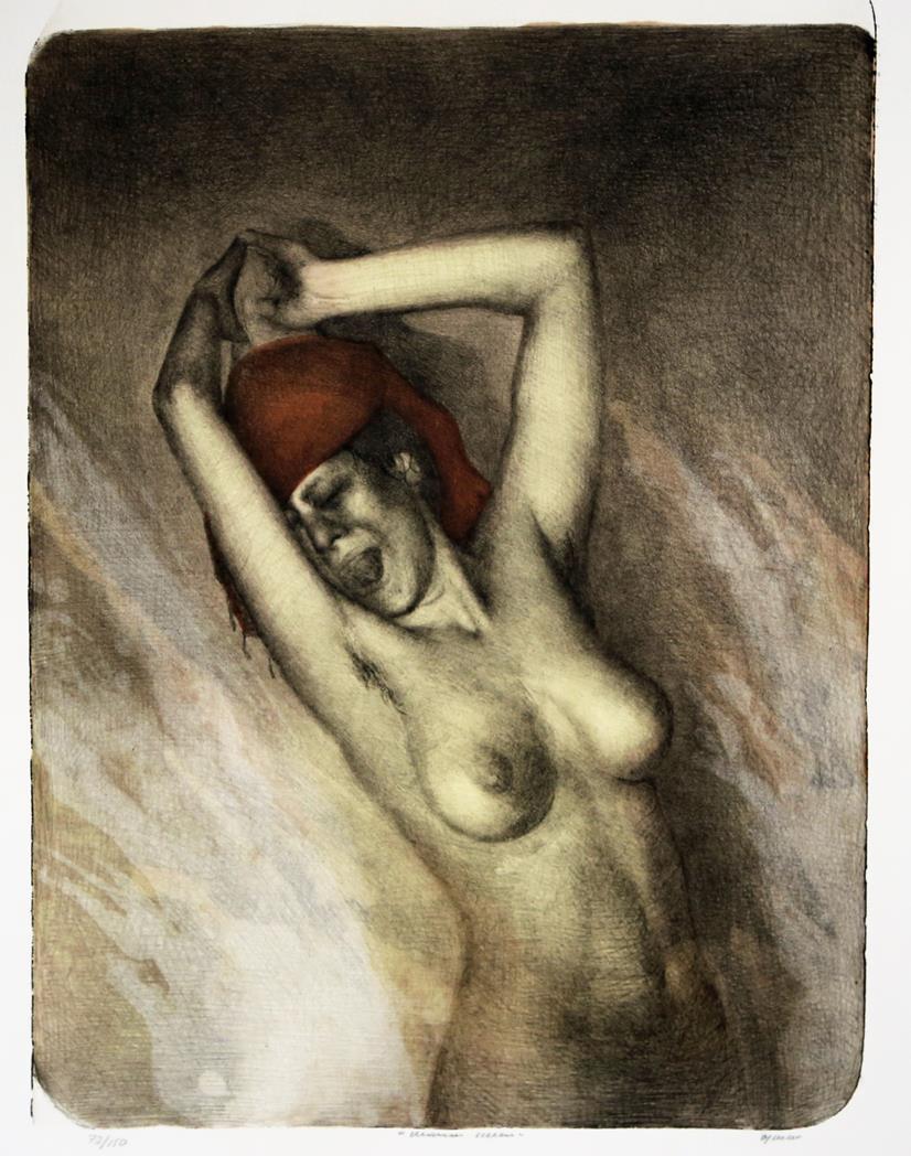 Woman Scream, litografi 45 x 33cm.