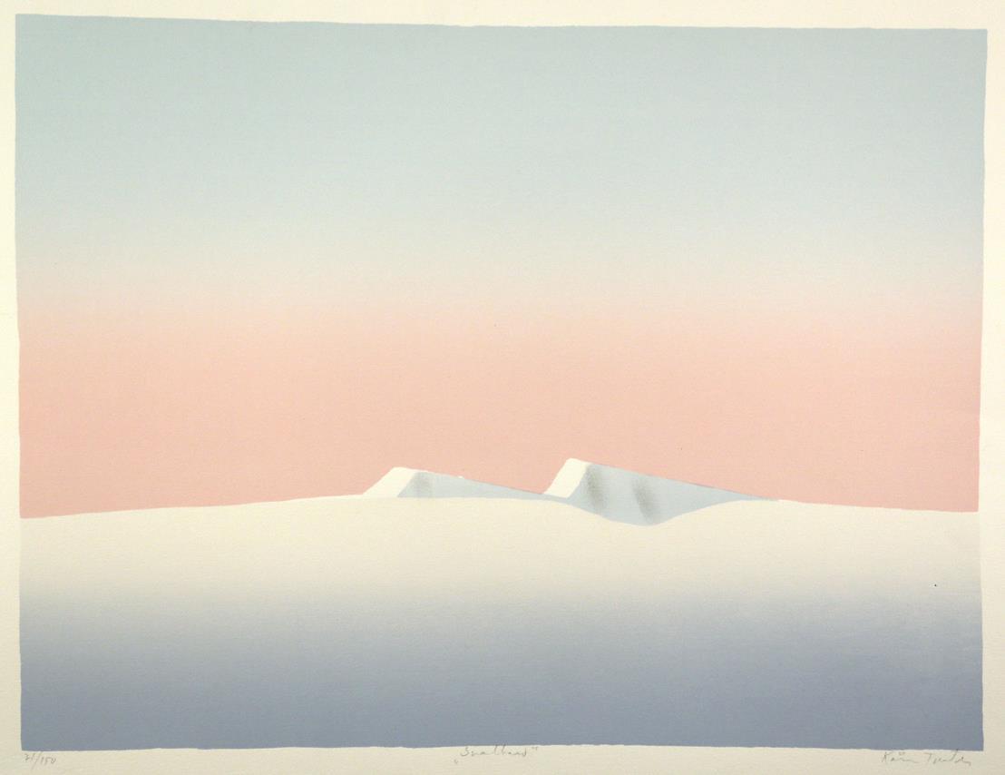 "Svalbard", håndkolorert silketrykk, 49,5 x 65 cm.