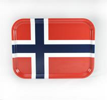 Bricka 27x20 cm, Norska flaggan