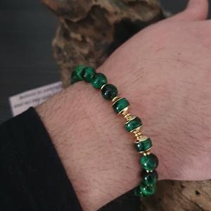 Lux herr armband grön /guld