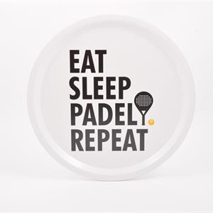 Nyckelring, Padel repeat, svart/vit text