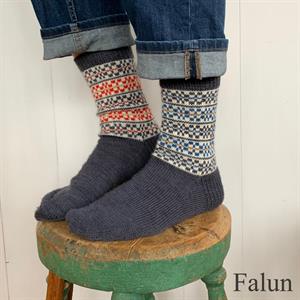 "Falun" sockpaket Grafit - Blå