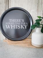 Bricka rund 31 cm, Whisky, svart/vit text