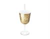 Dobbelvegget glitter vinglass gull