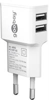 Kaksois - USB-A laturi (12 W) valkoinen