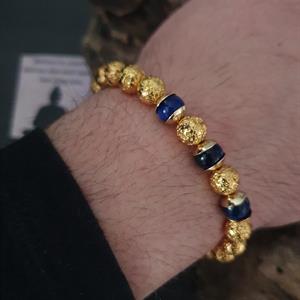 Lux herr armband guld /blå