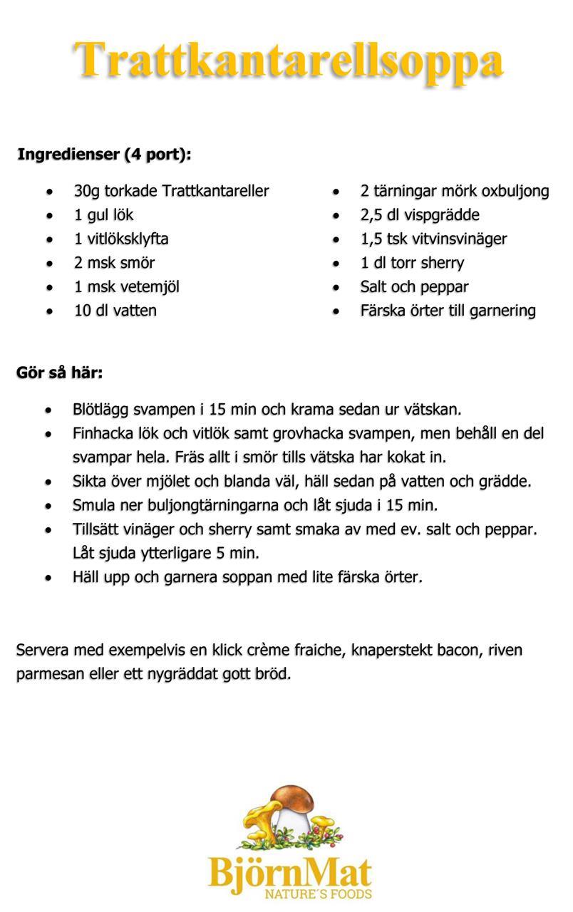 Recept - Trattkantarellsoppa