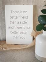Trätavla A5, Sisters, vit/svart text