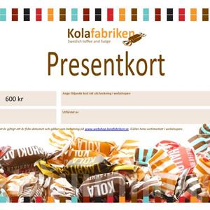 Presentkort KF webshop 600 kr