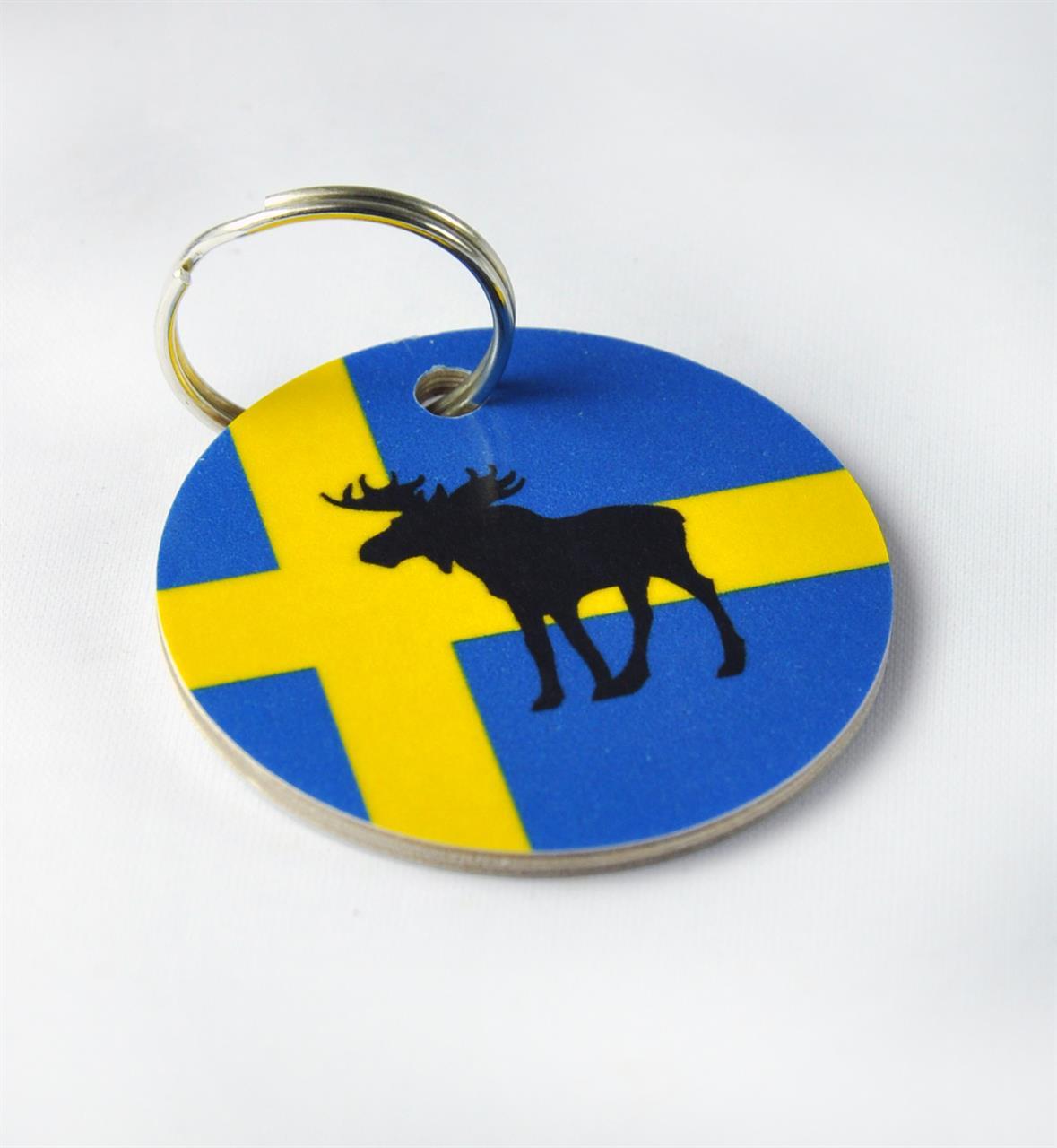 Nyckelring, Älg, svenska flaggan
